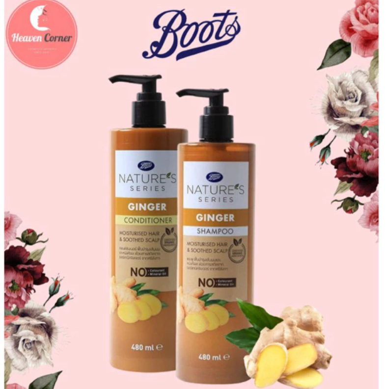 Dầu gội dầu xả gừng Boots Nature's Series Ginger Shampoo and Conditioner Thái Lan